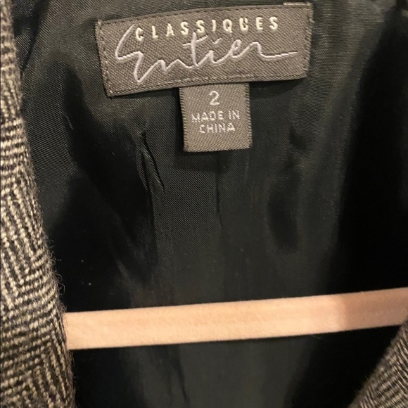 Classiques Entier Women's Grey  Wool Blazer Size 2 - Picture 3 of 9